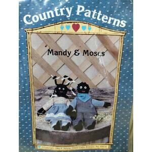 Vtg Mandy & Moses Sewing Craft Pattern Couple 10" Tall Heritage Collection #904